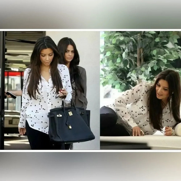 Equipment Star Print Long Sleeve Silk Blouse medium - Picture 10 of 13